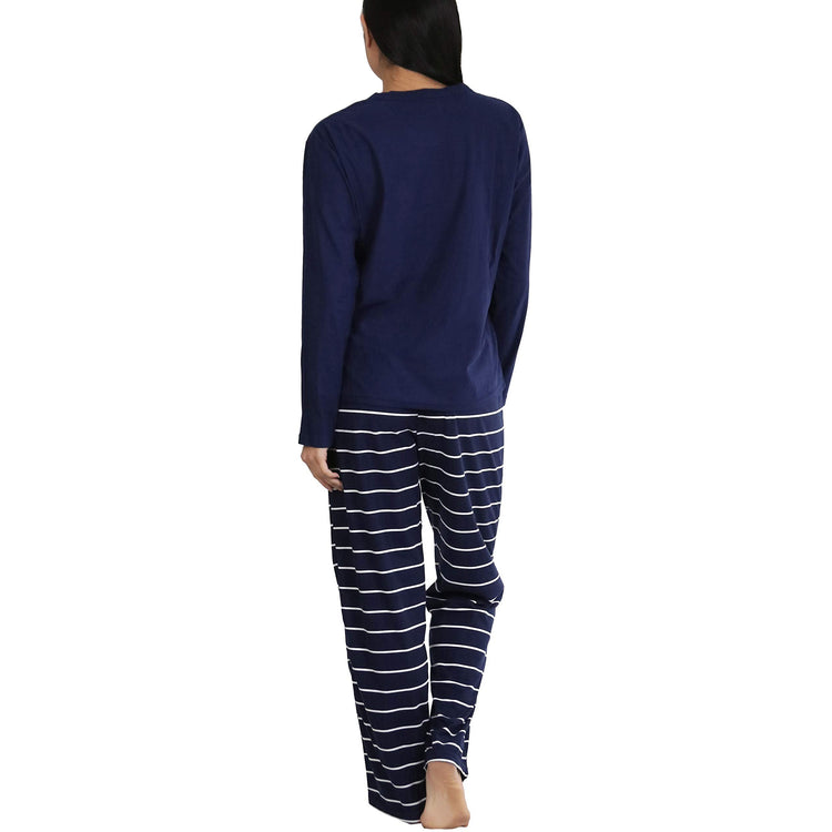 Women's Matching Pajama Set with Kangaroo Pocket Top and Flannel Pants