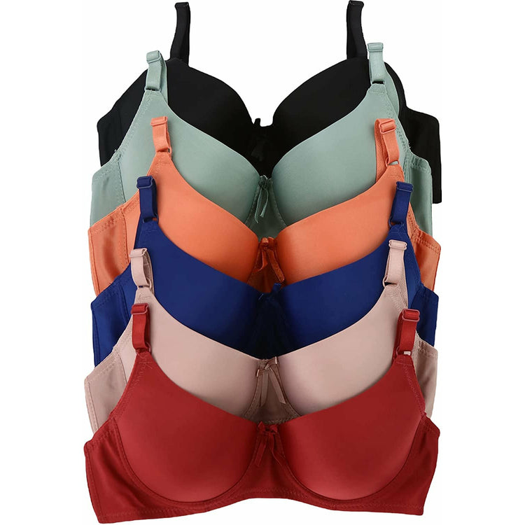 ToBeInStyle Women's Pack of 6 Classic Smooth Silhouette Bras