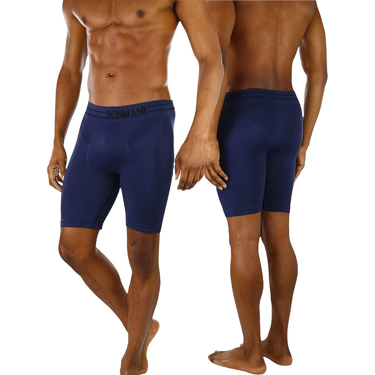 ToBeInStyle Men's Pack of 6 Waistband Design Long Leg Boxers