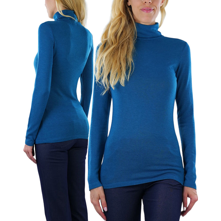 ToBeInStyle Women's Relaxed fit Long Sleeve Soft and Stretchy Turtleneck Shirt
