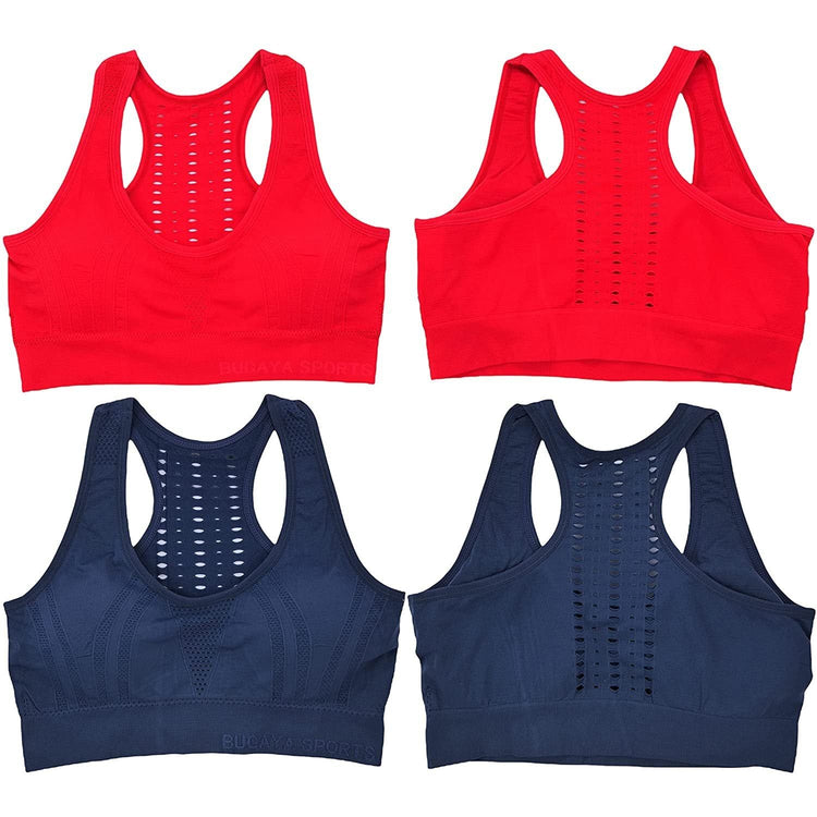 ToBeInStyle Women’s Pack of 6 Comfortable and Supportive Racerback Sports Bras