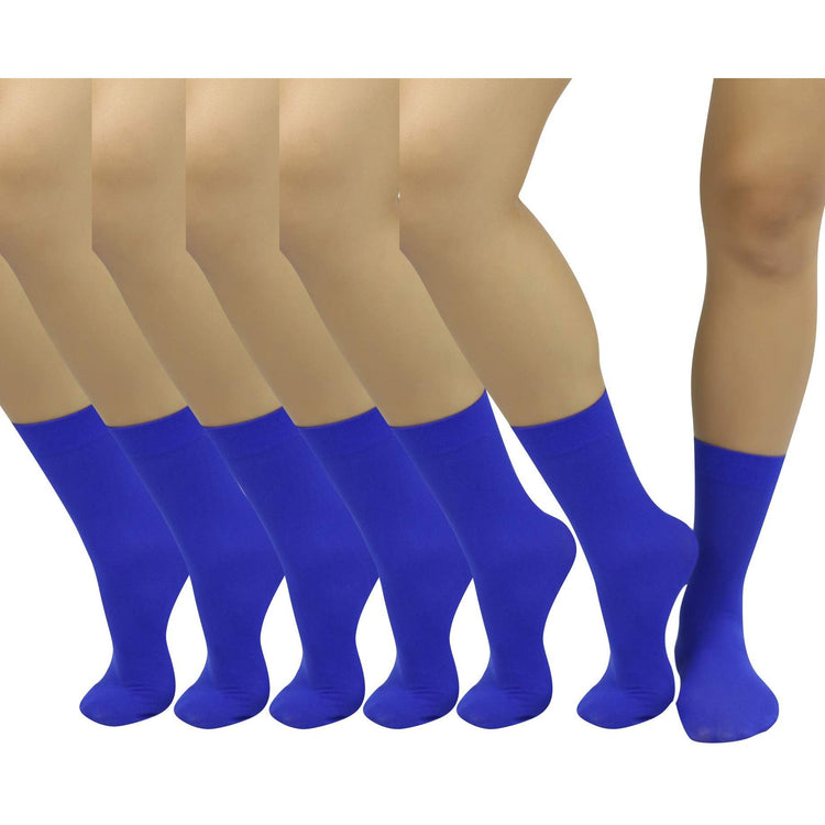 Women's Pack of 6 Solid Colored Trouser Ankle Socks