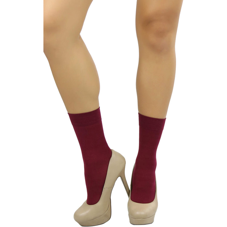 Women's Pack of 6 Solid Colored Trouser Ankle Socks