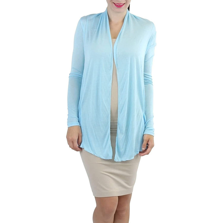 ToBeInStyle Women's Long Sleeve Open Front Lightweight Cardigan