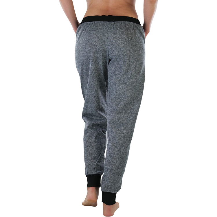 Women's Marled Print French Terry Jogger Pants with Cuff Ends