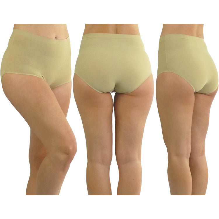 Women's Pack of 6 High Waisted Seamless Laser Cut Panty Briefs