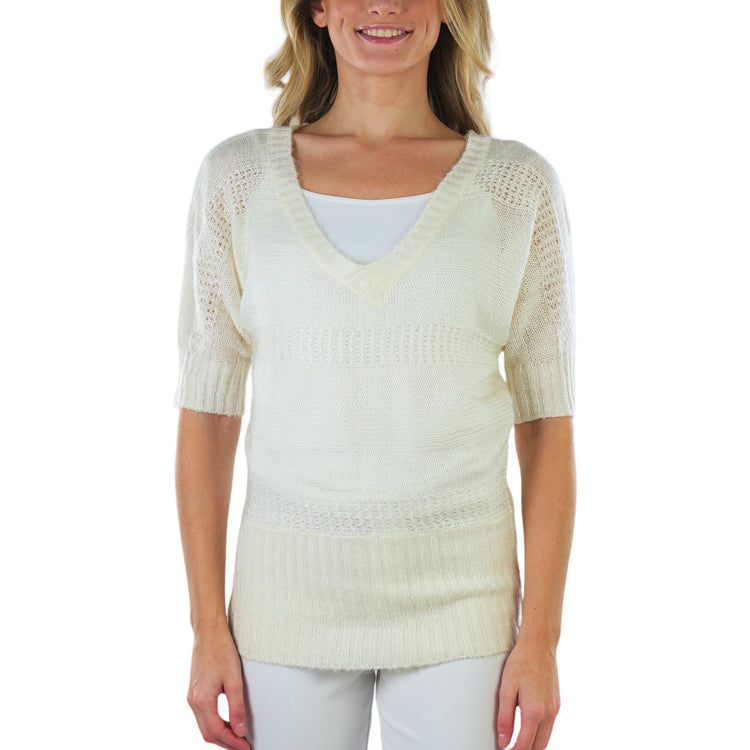 Women's Soft Knit V-Neck Sweater Warm Knit Tunic