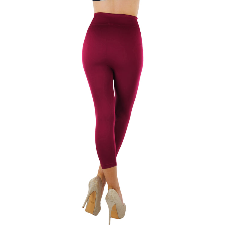 Women’s Capri Length Wide Waistband Seamless Lightweight Stretch Leggings