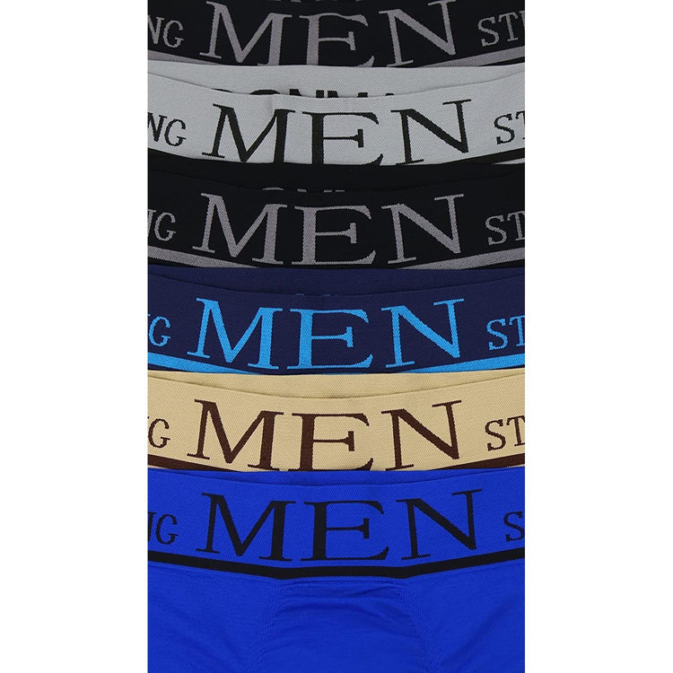 ToBeInStyle Men's Pack of 6 Waistband Design Long Leg Boxers