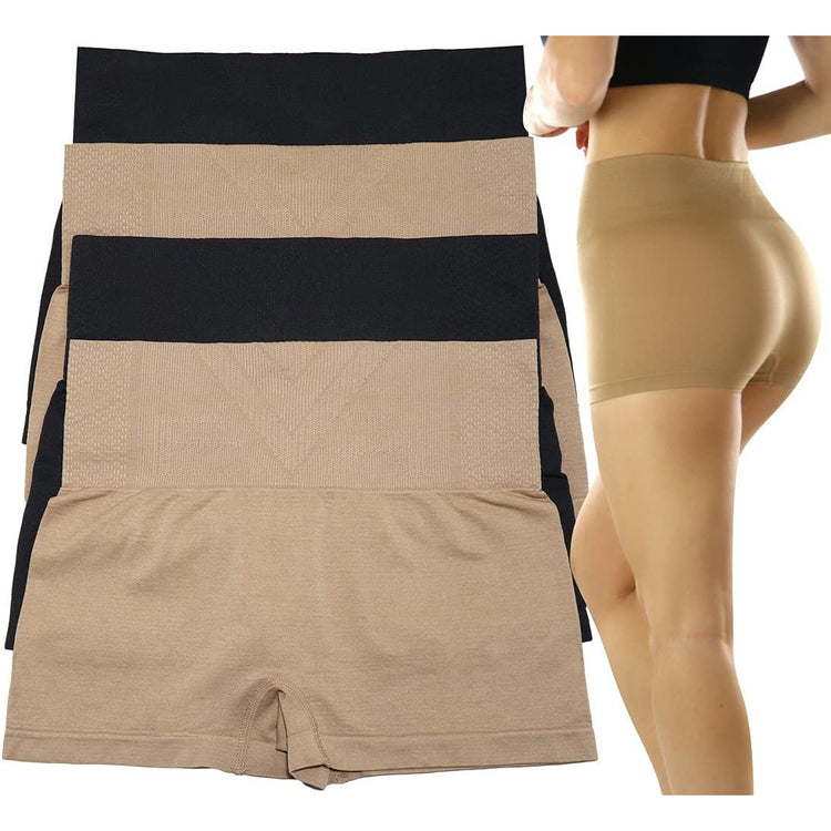 Women’s Pack of 4 Compression High Rise Boyshort Layering Control Underwear