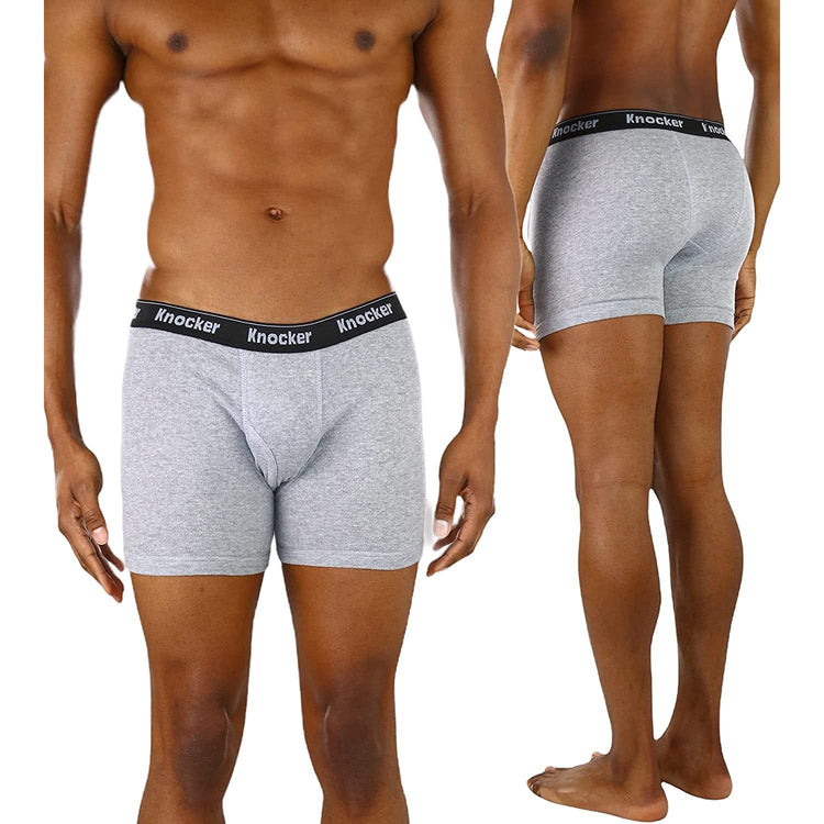 Men's Pack of 6 Thick Knocker Waistband Boxer Briefs