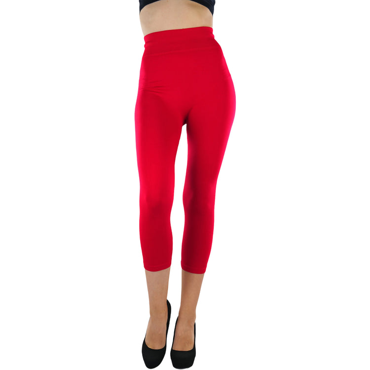 Women’s Capri Length Wide Waistband Seamless Lightweight Stretch Leggings