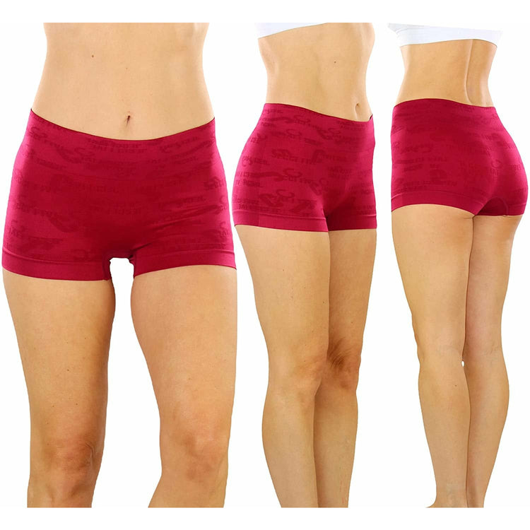 ToBeInStyle Women's Pack of 6 Stretch Microfiber Cheeky Boyshort Panties