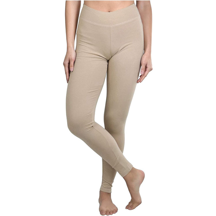 ToBeInStyle Women's Medium Weight Breathable Cotton-Spandex Leggings