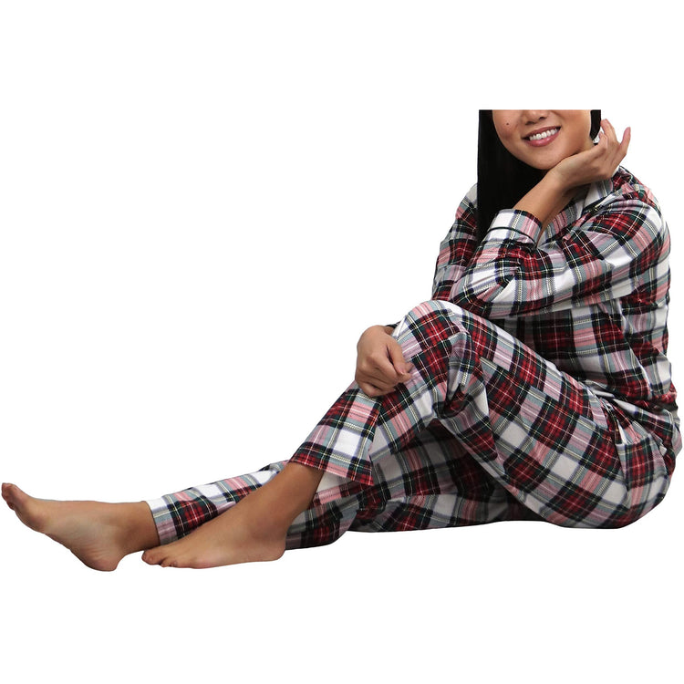 Women's Flannel Pajama Set with Matching Top and Bottom