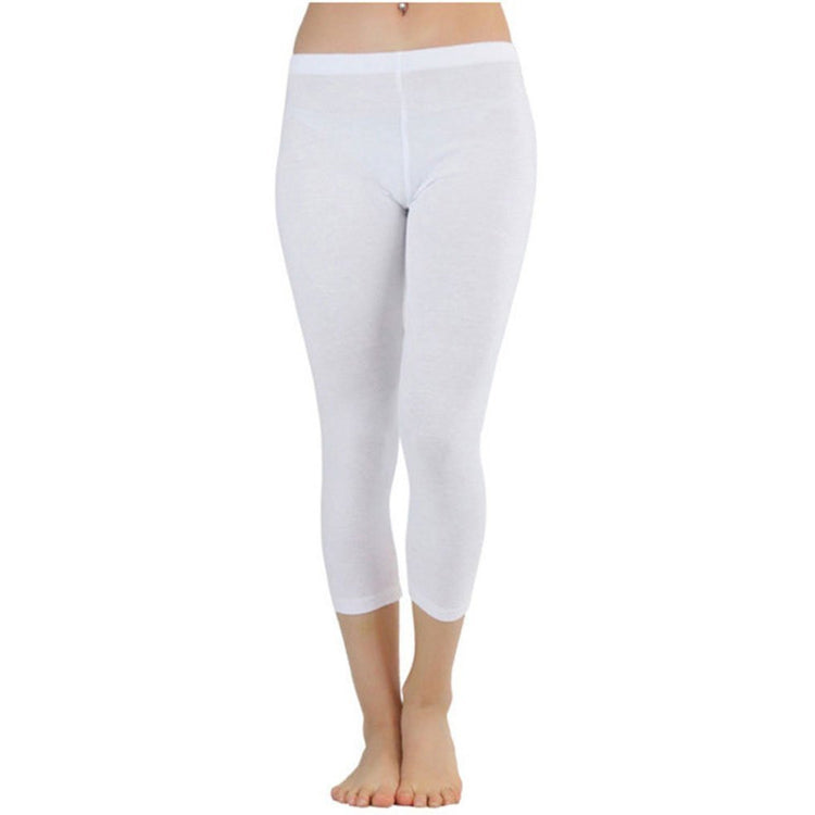 Women's Seamless Cotton Stretchy Band Yoga Activewear Capri Leggings