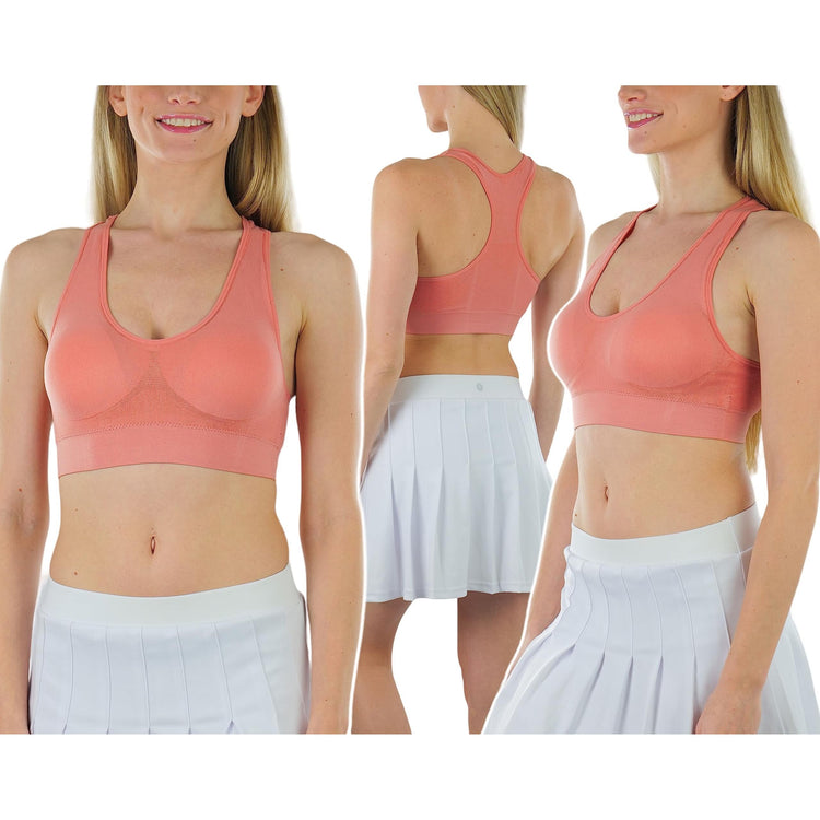 Women’s Pack of 6 Comfortable and Supportive Racerback Sports Bras
