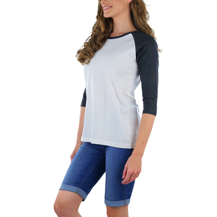 Women's Classic Two Color Cotton Baseball T-Shirts