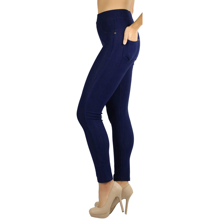 Women's Denim Like Skinny Fit Stretch Jeggings Pants