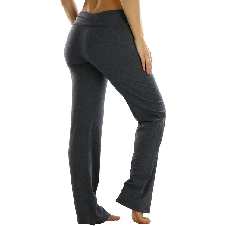 Women's Low Rise Sweatpants w/Fold-Over Waistband