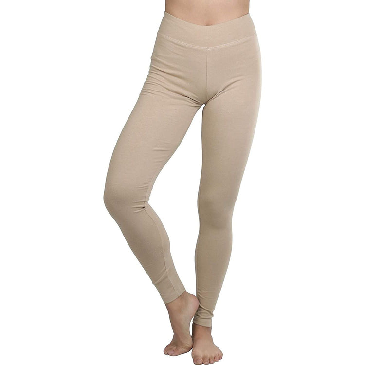 ToBeInStyle Women's Medium Weight Breathable Cotton-Spandex Leggings