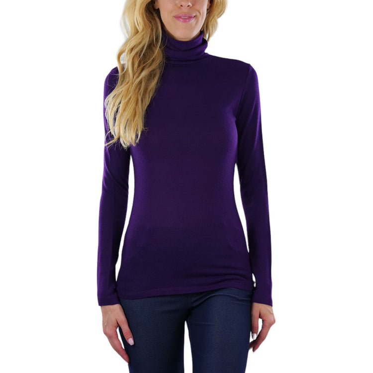 ToBeInStyle Women's Relaxed fit Long Sleeve Soft and Stretchy Turtleneck Shirt
