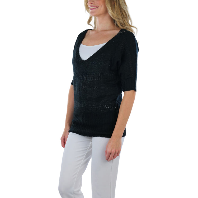 Women's Soft Knit V-Neck Sweater Warm Knit Tunic