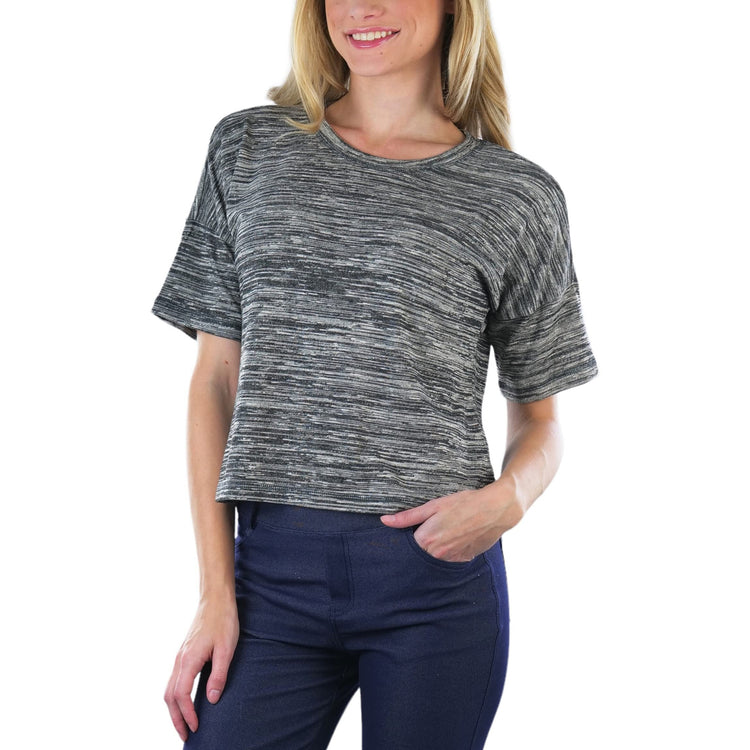 Women's Short Sleeve Hacci Sweater