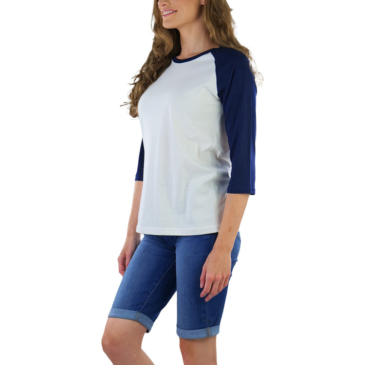 Women's Classic Two Color Cotton Baseball T-Shirts