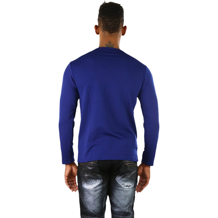 Men's Premium Fleece Lined Microfiber Thermal Long Sleeve Crewneck Shirt Top