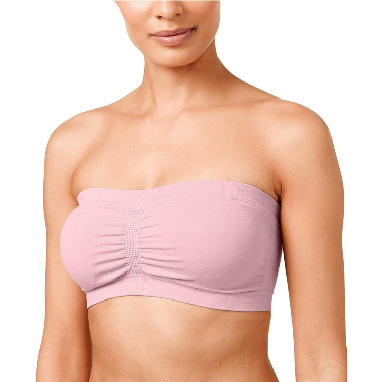 Women's Plus Size Removable Pads Ruched Bandeau Tube Bras