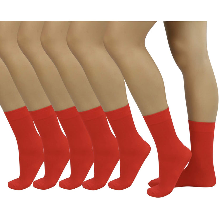 Women's Pack of 6 Solid Colored Trouser Ankle Socks