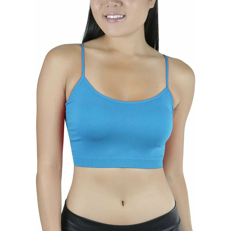 ToBeInStyle Women's Spaghetti Cami Top Basic Bralette w/o Padding or Underwire