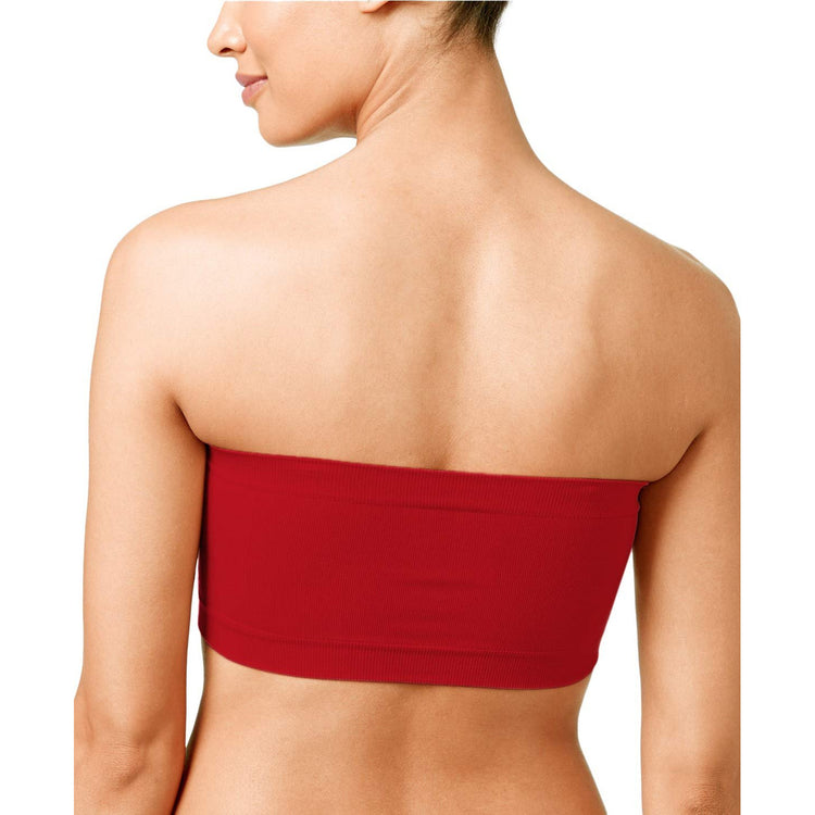 Women's Plus Size Removable Pads Ruched Bandeau Tube Bras