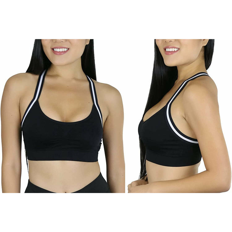 Women's Bold 3 Pack Striped Strap Racerback Bralette