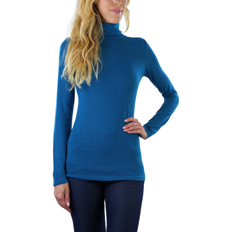 ToBeInStyle Women's Relaxed fit Long Sleeve Soft and Stretchy Turtleneck Shirt