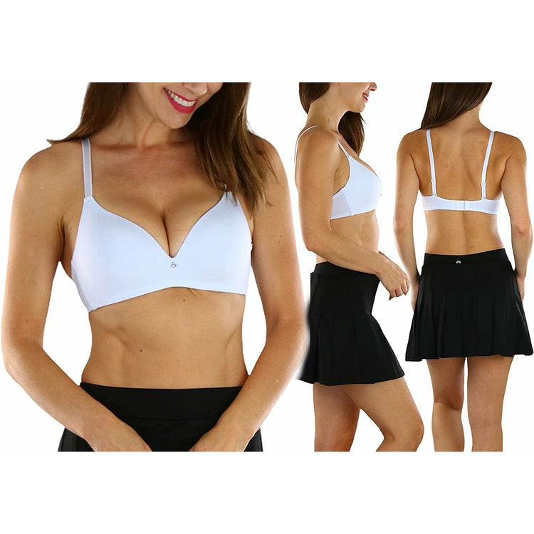 ToBeInStyle Women's Pack of 6 Wire-Free Lightly Padded Bras w/Center Rhinestone