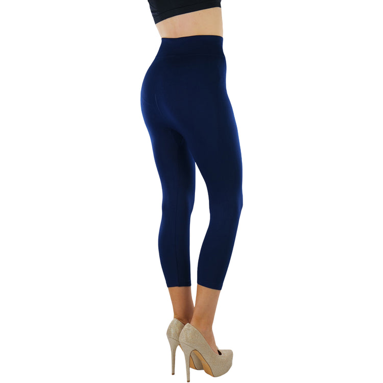 Women’s Capri Length Wide Waistband Seamless Lightweight Stretch Leggings