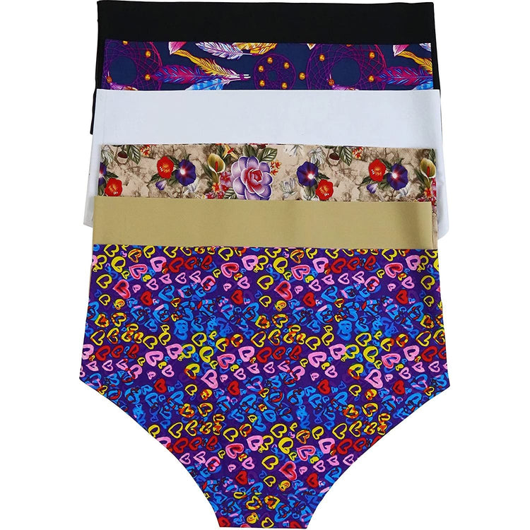 ToBeInStyle Womenโs Pack of 6 Comfortable No Panty Line Laser Cut Boyshorts