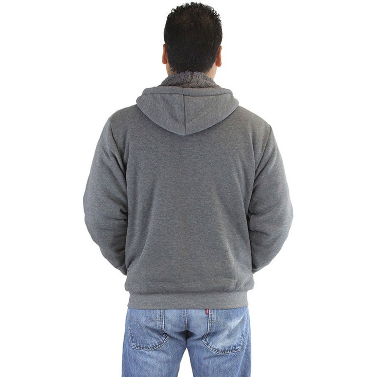 Men's Fleece Lined Sherpa Hoodie with Adjustable Drawstring Hood