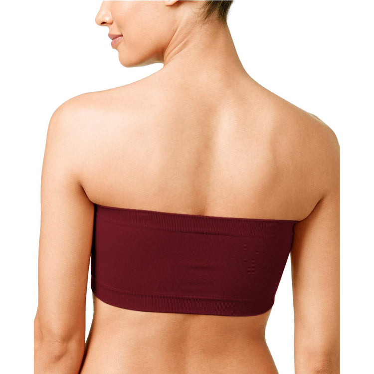 Women's Plus Size Removable Pads Ruched Bandeau Tube Bras