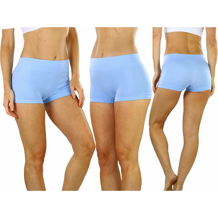 ToBeInStyle Women's Pack of 6 Stretch Microfiber Cheeky Boyshort Panties