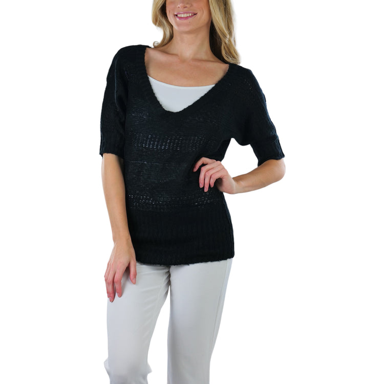 Women's Soft Knit V-Neck Sweater Warm Knit Tunic
