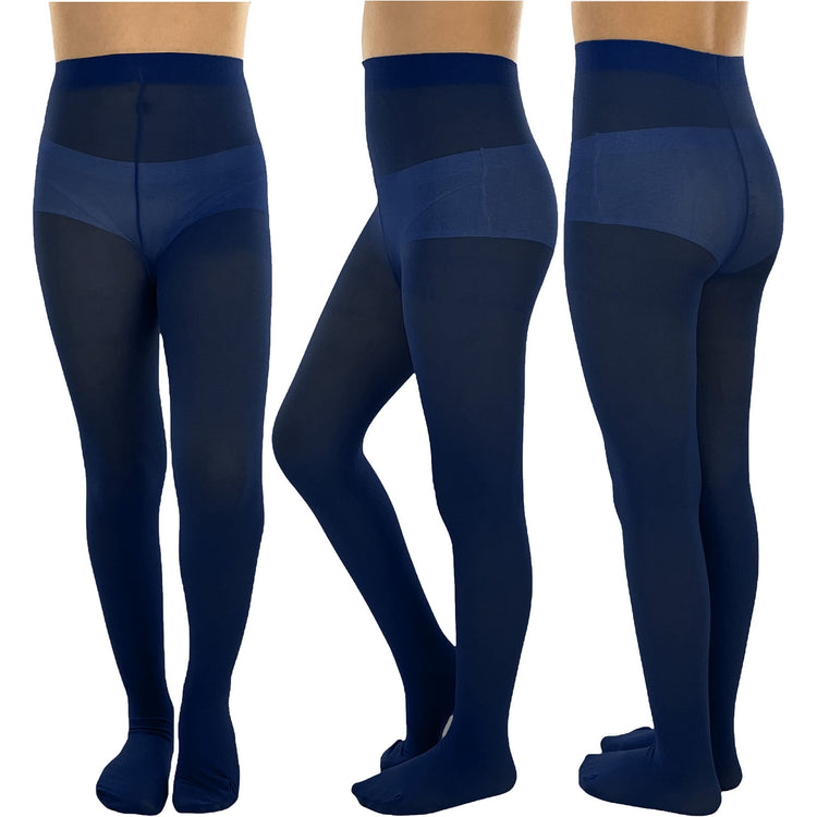 Girls to Junior Pack of 6 Opaque Nylon Tights Pantyhose Age: 1-12 Years Old