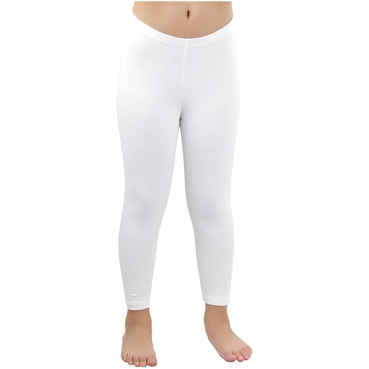 ToBeInStyle Girls' Cotton-Spandex Blend Fitted Full Length Leggings
