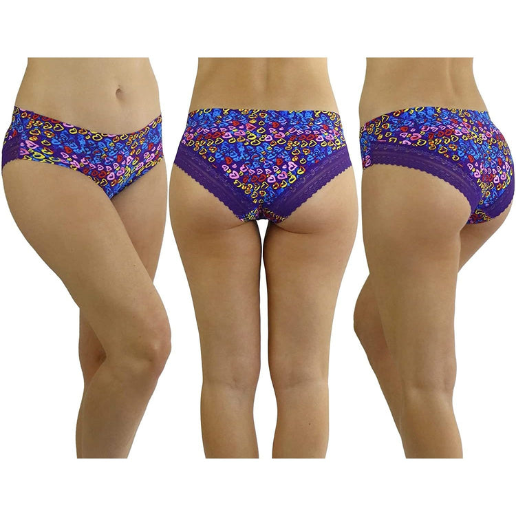 ToBeInStyle Womenโs Pack of 6 Comfortable No Panty Line Laser Cut Boyshorts