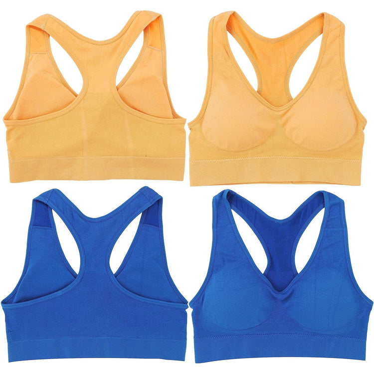 Women’s Pack of 6 Comfortable and Supportive Racerback Sports Bras
