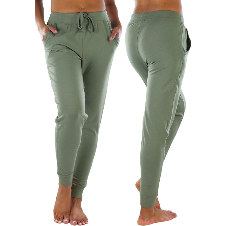 Women's Solid Print French Terry Jogger Pants
