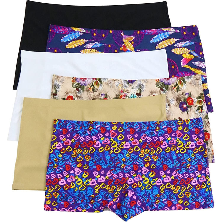 ToBeInStyle Womenโs Pack of 6 Comfortable No Panty Line Laser Cut Boyshorts