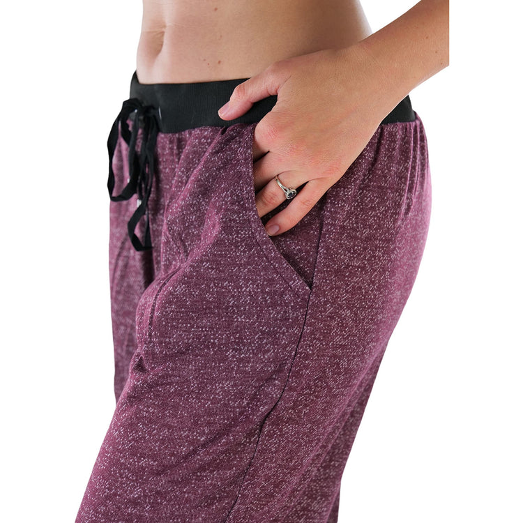 Women's Marled Print French Terry Jogger Pants with Cuff Ends